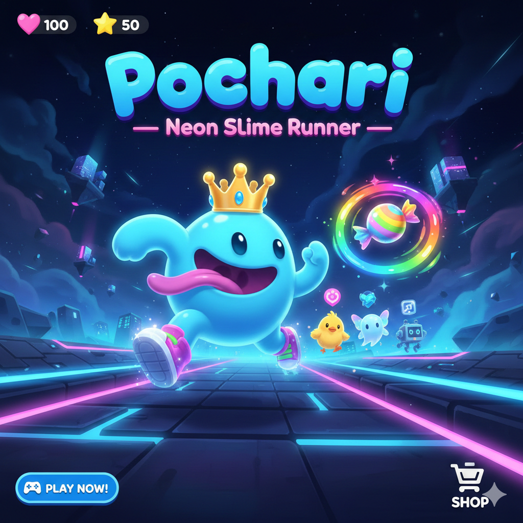 Pochari — Das neon-bunte Slime-Abenteuer! Media