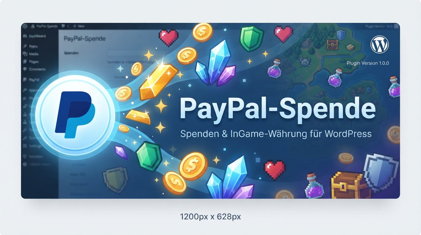 PayPal-Spende – Spenden & InGame-Währung für WordPress Media